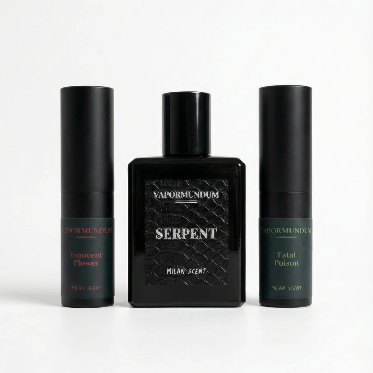 VAPORMUNDUM SERPENT 50ml Extrait de Parfum with Innocent Flower and Fatal Poison 8ml accord sprays